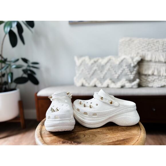 Rare Limited Edition Crocs Bae Glitter Studded Spike Platform – Women’s Size 8 - Picture 3 of 8